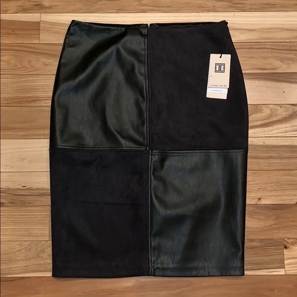 Ivanka Trump Dresses & Skirts - Ivanka Trump pencil faux leather and suade skirt